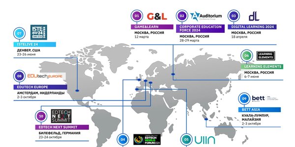 Десять edtech-мероприятий в России и в мире в 2024 году