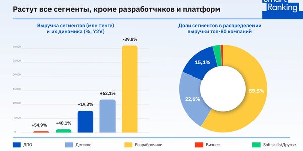 Edtech-рынок Казахстана в 2023 году: падение на пятую часть из-за кризиса разработчиков